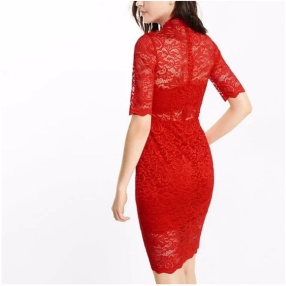 Express red lace dress - Picture 7 of 9